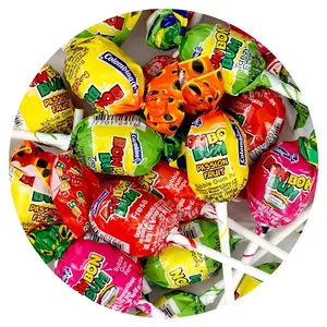 Bon Bon Bum Assorted Flavors Candy Lollipops, 1 Pound Bulk Candy (Approx. 22 pcs.), Individually Wrapped Lollipops with Bubble Gum Center, The Hampton Popcorn & Candy Company Snack Sweet