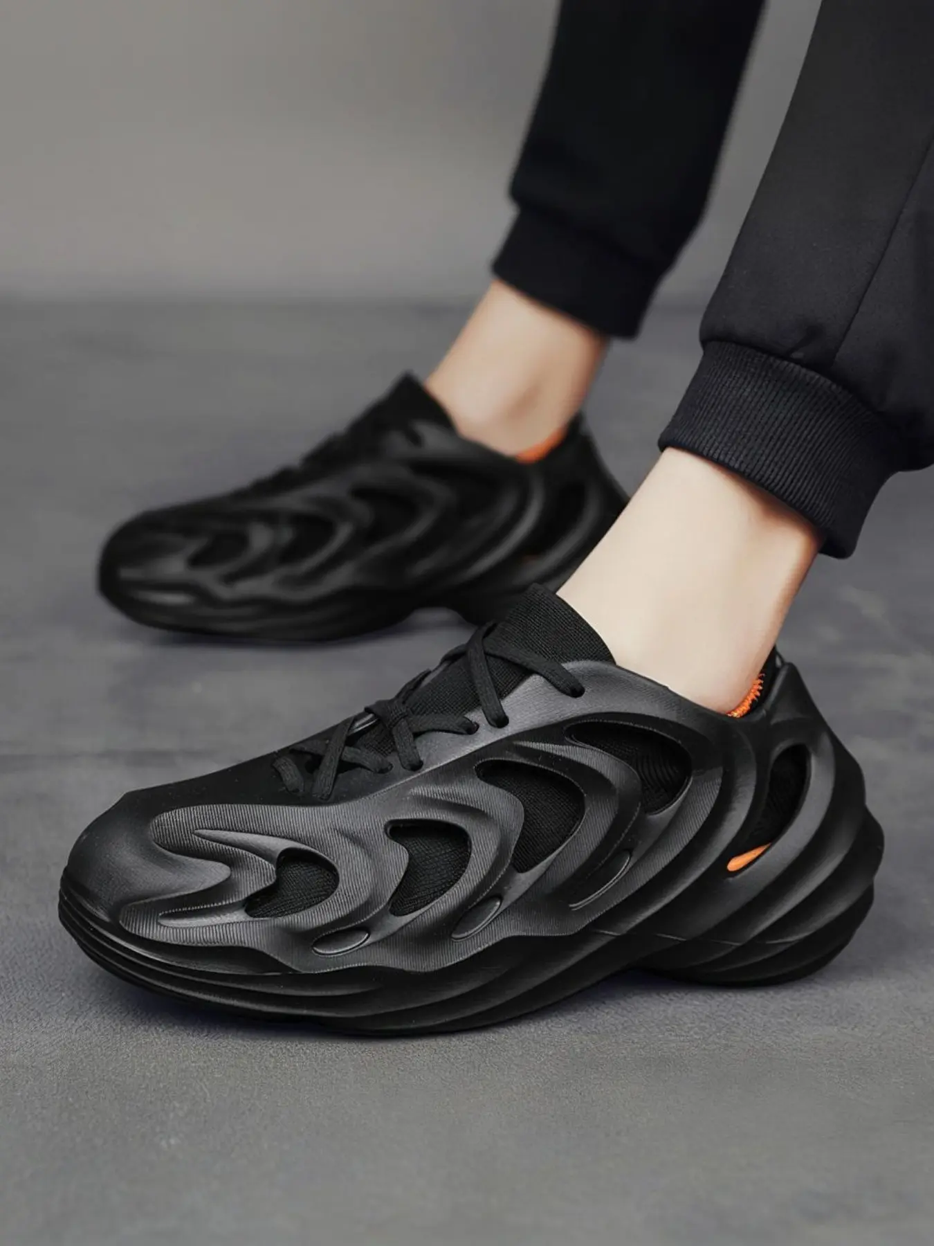 Coconut Removable Hole Sneakers for Men, Comfortable Athletic Trendy Shoes, Breathable Casual Footwear for Sport & Daily Wear, Sporty Sneakers