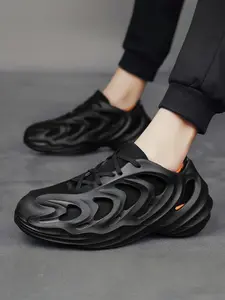 Coconut Removable Hole Sneakers for Men, Comfortable Athletic Trendy Shoes, Breathable Casual Footwear for Sport & Daily Wear, Sporty Sneakers