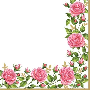 Flowers Napkins Rose Decorative Floral Paper Decoupage Napkin #5127