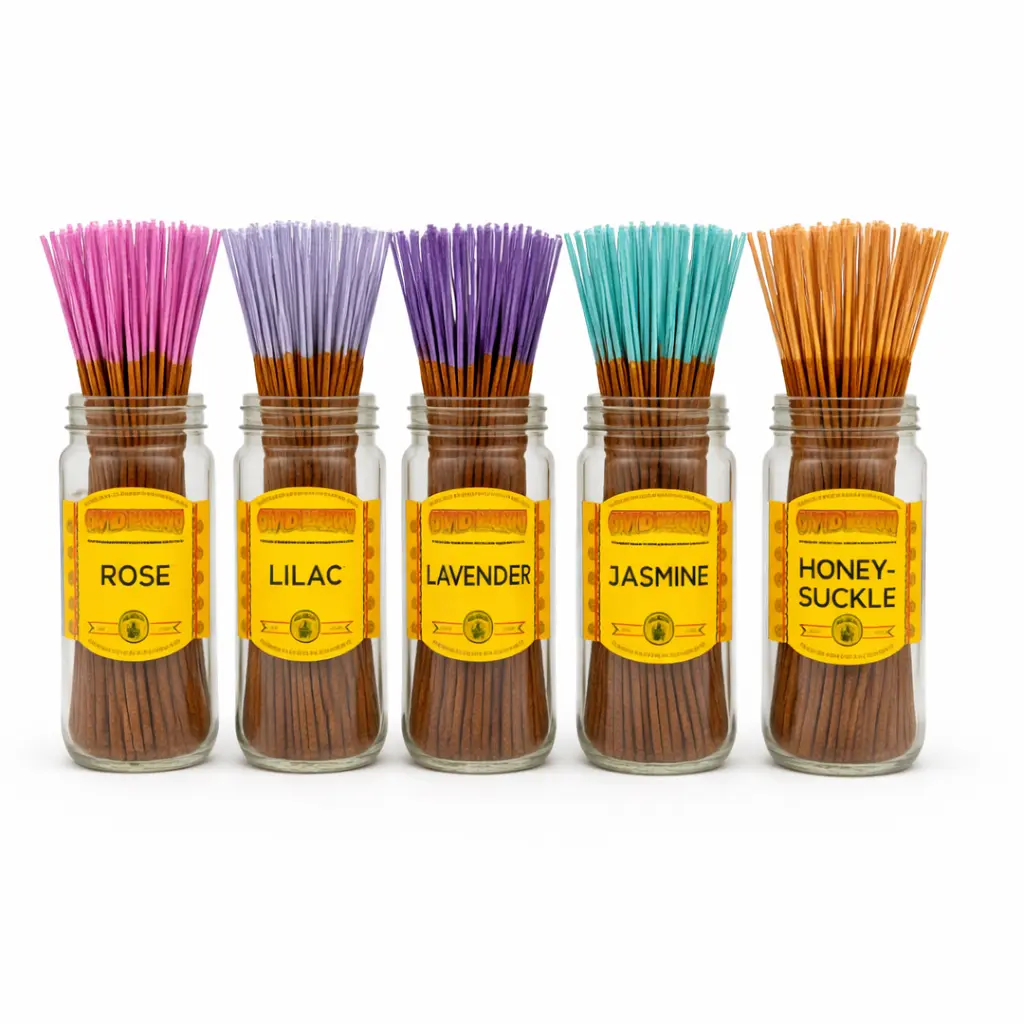Wild Berry Traditional 11-in Easy-to-Burn Incense Sticks Set - 50 Pack Romantic Florals Variety Mix - Home Fragrance for Meditation, Incense Set