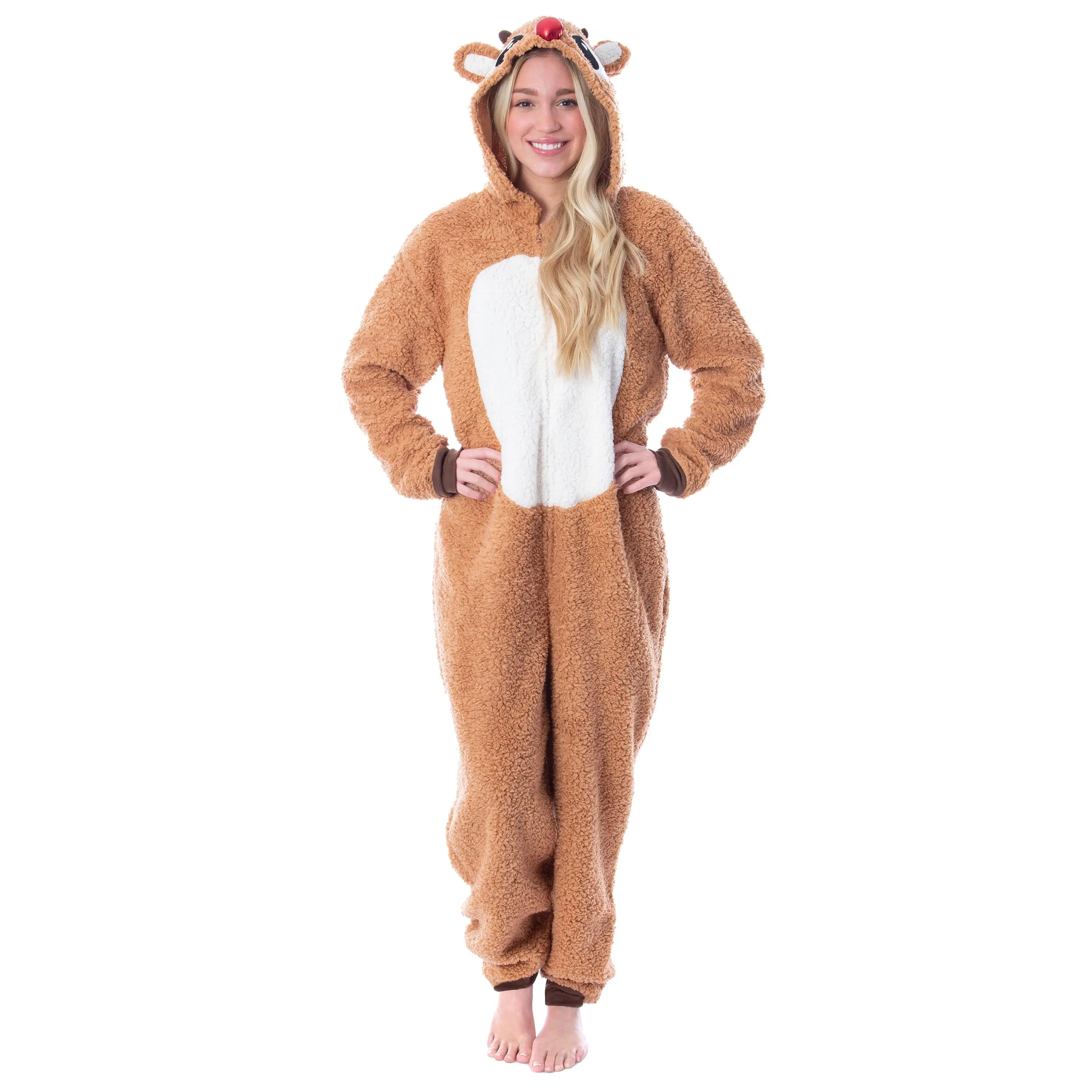 Rudolph The Red-Nosed Reindeer Adult Sherpa Fleece Union Suit Pajama