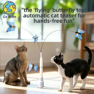 kitty tickling toy Automatic Cat Teaser Wand Suction Cup Cat Toy Cat Self-Entertainment Boredom Relief Artifact Energy-Consuming Electric Butterfly Cat Toy
