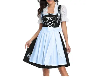 GloryStar Women's German Dirndl Dress Traditional Bavarian Beer Garden Oktoberfe