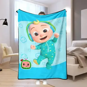 Soft Funny Throw Blanket Cocomelon Music Children Blanket, Soft Warm Throw Blanket, 400gsm Edged Air Conditioning Blanket, Bed Sofa Travel Gift for Kids,halloween Decor Blanket Sale Christmas Decor Christmas Gifts Birthday Decorations