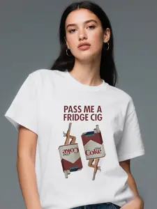 Pass Me a Fridge Cig Funny Graphic T-Shirt, Playful Retro Lifestyle Parody Teeer clothing, top
