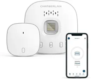CHAMBERLAIN Smart Garage Control - Wireless Garage Hub and Sensor with Wifi & Bluetooth - Smartphone Controlled, myQ-G0401-ES, White