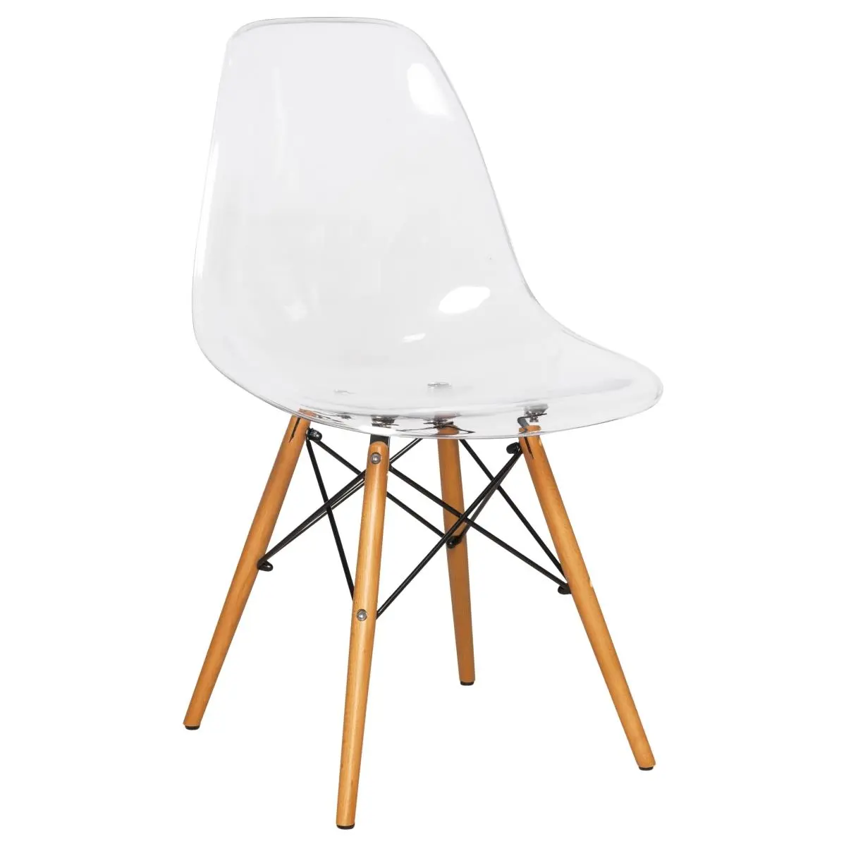 LeisureMod EP19CL 32.40 in. Dover Molded Side Chair, Clear