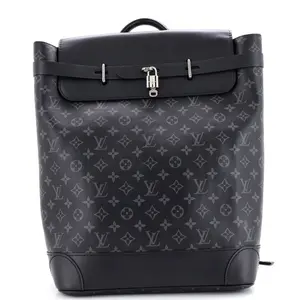 Pre-owned Louis Vuitton Canvas Coated, Leather Backpacks Steamer Backpack Monogram Eclipse Canvas by Rebag