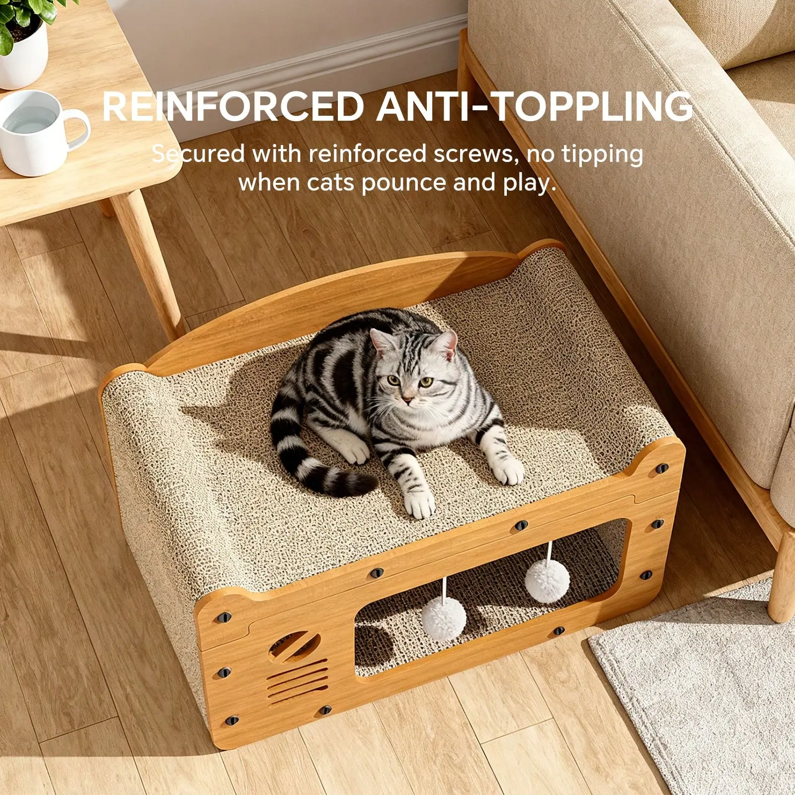 Cat Scratcher Cardboard House, Kitten Scratching Pad Lounger Bed, Kitty Small Animals Play, Rest, Sleep, Scratch Post Box, Durable Board Entertain Feline Friends Yet Prevent Furniture Damage