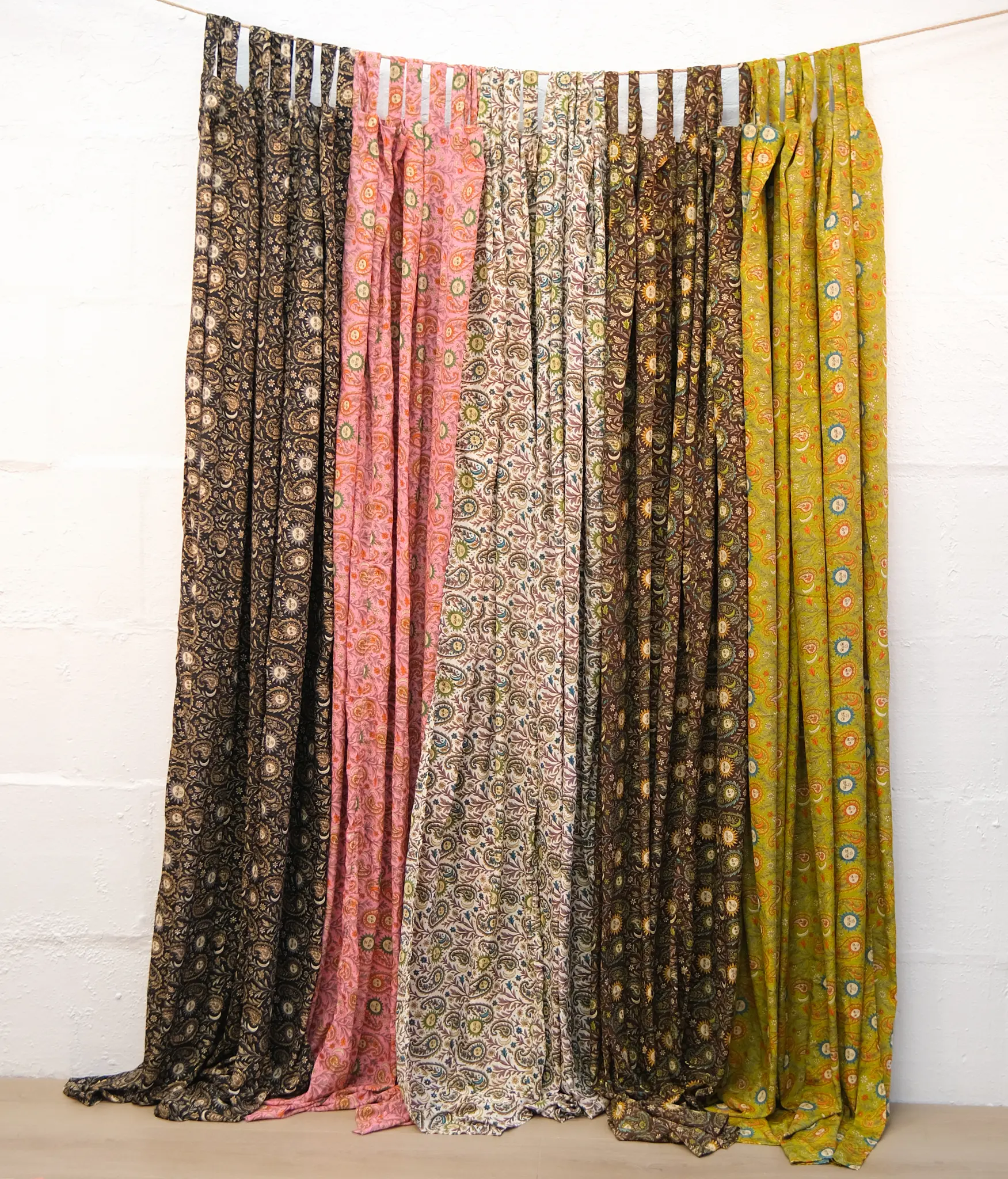 Boho Floral Curtain Panels, Handmade Cotton Window Curtains, Hippie Cottagecore Home Deco,  Printed Drapes,  Bohemian Room Accent