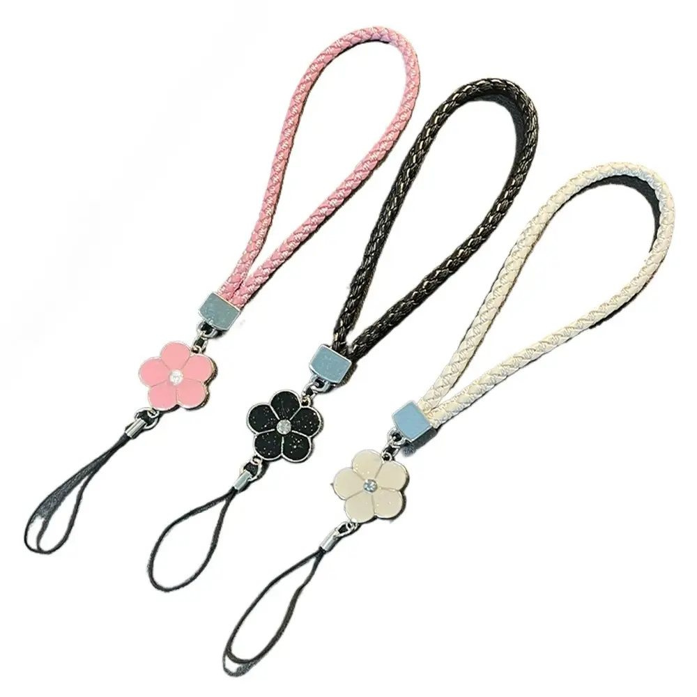 1PC Smartphone Wrist Strap - Rhinestone-Inlaid Small Flower Design, Fixed Colorful Braided Anti-Lost Lanyard for USB Flash Drives, ID Cards, Keychains, Universal Anti-Theft Mobile Phone Accessory, Phone Accessories with Charm (Great Gift Option) Cellphone