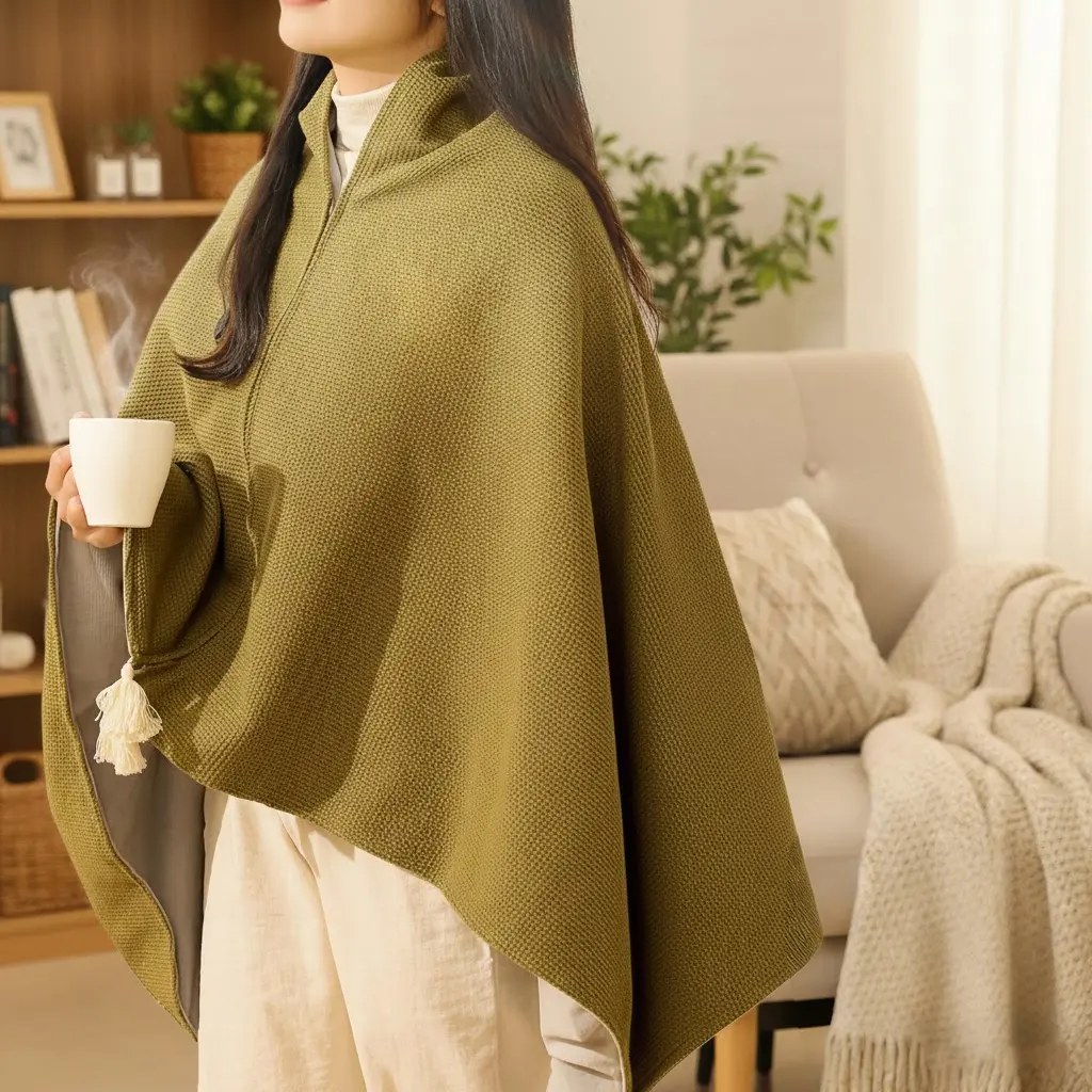 [Mother's Day gift] Premium Heated Shawl Blanket –Portable Gift for Mom, USB powered, 3 temperature settings, comfortable and warm, washable.[Power bank not included]