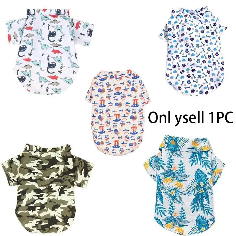 Multicolor Shirt for Small and Medium Dogs, Puppy Clothes, Polyester Dog Outfit for Holidays, Travel, Home and Parties