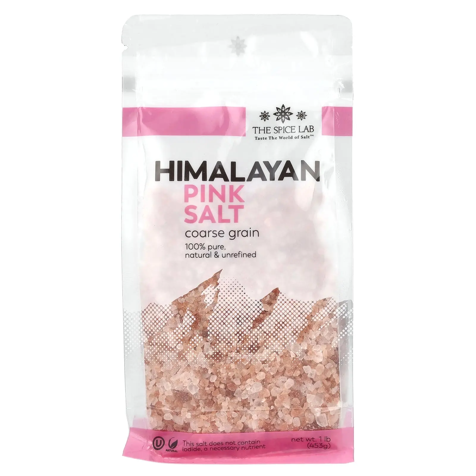 The Spice Lab Himalayan Pink Salt, Coarse Grain, 1 lb (453 g)