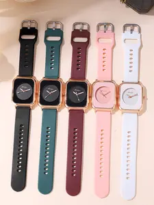 Women's Quartz Watch Silicone Strap Casual Square Design, Wholesale Ladies' Fashion Accessory, Ideal for Daily Wear & Travel, Fashionable Wristwatch