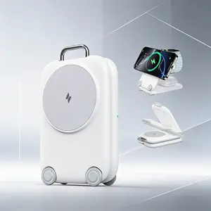 2026 Portable Fast Wireless Charging Station for Apple Devices, Magnetic 3-in-1 MagSafe Travel Charger Stand Compatible with iPhone 17/16/15/14/13/12 Pro Max Plus, Apple Watch & AirPods 4/3/2 Pro, Ideal Birthday & Festival Gift for Parents and Friends