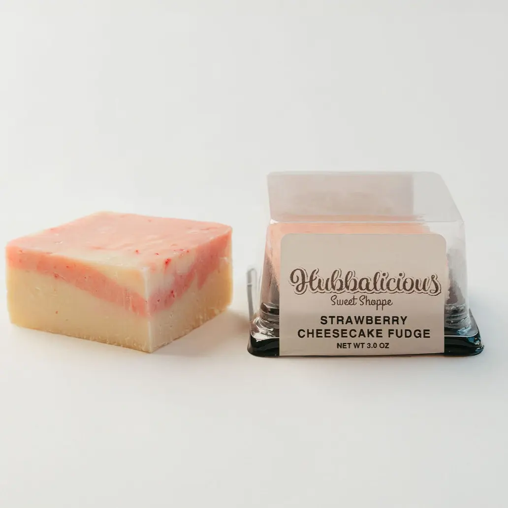 Strawberry Cheesecake Fudge Hubbalicious Sweet Shoppe Dessert - 3 oz Layered Fudge Treat