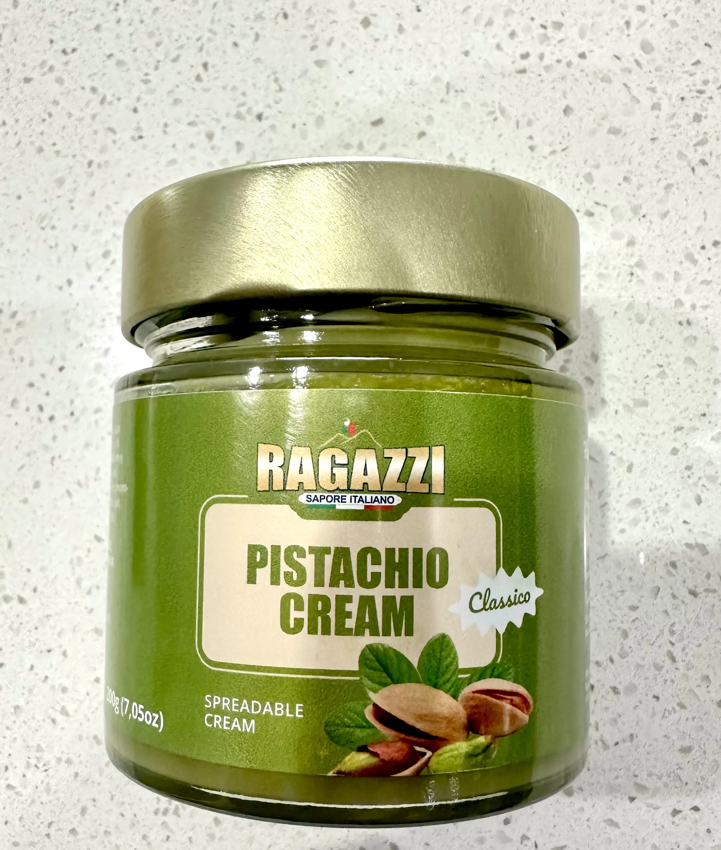 Italian Pistachio Cream Spread (200g) - Premium Sweet Pistachio Butter - Made in Italy