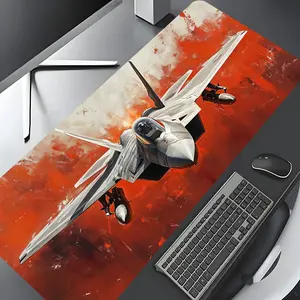 Military Jet Aviation Art Design Large Gaming Mouse Pad,Aesthetic Desktop Drotection Pad,Washable Rubber Pad Non-Slip Lock Edge Multi-Size Mouse Pad Suitable For Home Office,Good Gift for Family and friends, Gaming Mousepad, Gaming Room Accessories