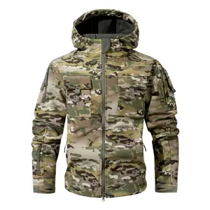 Men’s multi-pocket workwear hooded jacket, fleece waterproof jacket with a snug fit and nine pockets. Men’s outerwear coats tops long-sleeve operator motocross camouflage casual navy outdoorfun