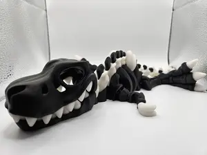 3D Printed Articulating Glow Flexi Skeleton T-Rex Dinosaur Medium & Large Figurine Great Gift and Desk Figure