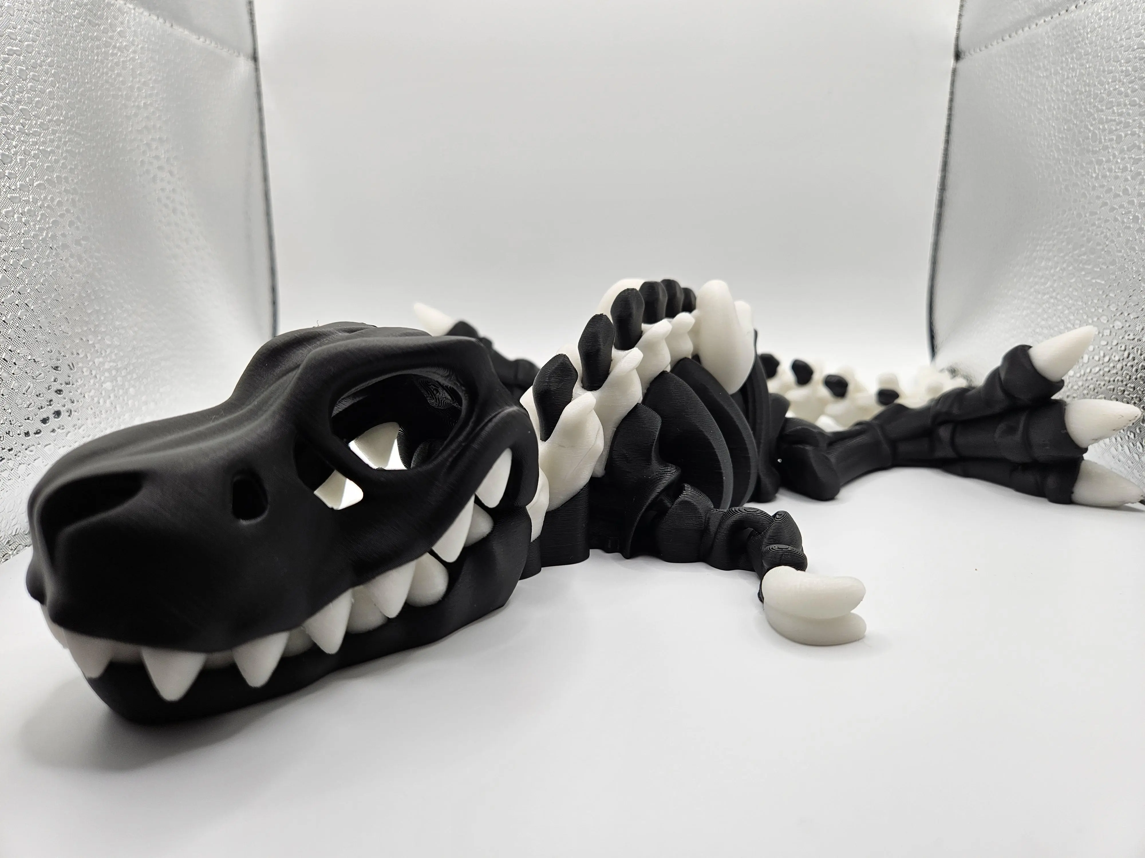 3D Printed Articulating Glow Flexi Skeleton T-Rex Dinosaur Medium & Large Figurine Great Gift and Desk Figure