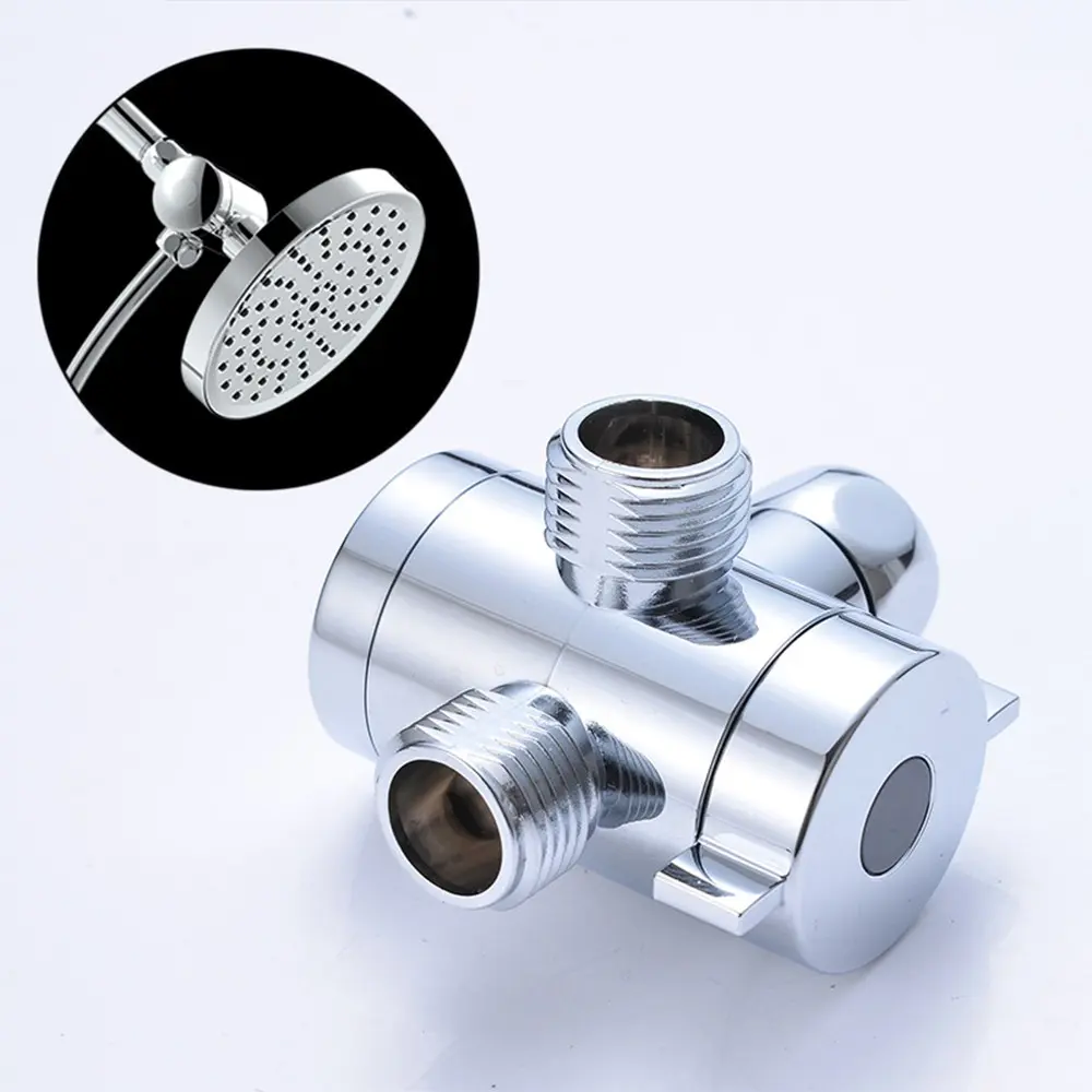 3-Way G1/2 Shower Diverter Valve, 20mm Diameter, Universal Shower System Replacement, Hand Held Showerhead Compatible, Easy Installation