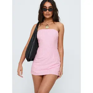 Yumiko Strapless Playsuit Pink