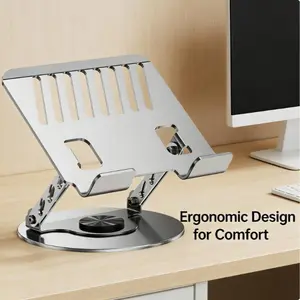 Ergonomic 360° Rotatable Tablet Stand Adjustable Foldable Desktop Holder for 10-17 Inch Laptops & Tablets Compact & Easy to Store