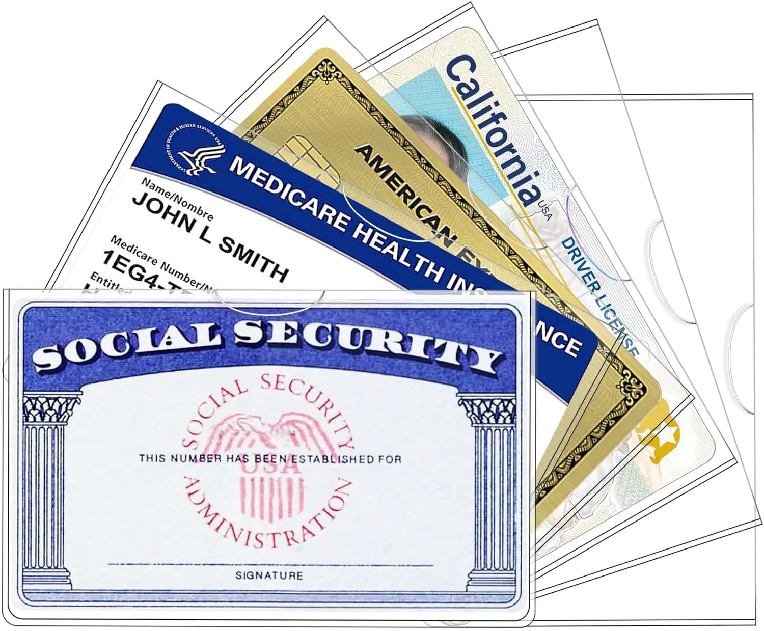 10 Pack New Medicare Card Sleeves – Waterproof, Dustproof, Scratch-Resistant – Ultra Clear Durable 31 Mil Card Sleeves for Social Security / Credit Cards – Soft Card Holder for ID, Debit, Credit, Index, Business, SSN & Medicare Cards
