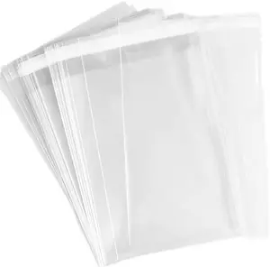 Delatanus 100Pcs 5-1/2 X 7-1/2 Inch Clear Cellophane Cello Bags,Thick Greeting Card Plastic Sleeves-Fit 5 X 7 Inch Cards with Envelope A6 A7 Photos Candy Treats 1.6-Mil