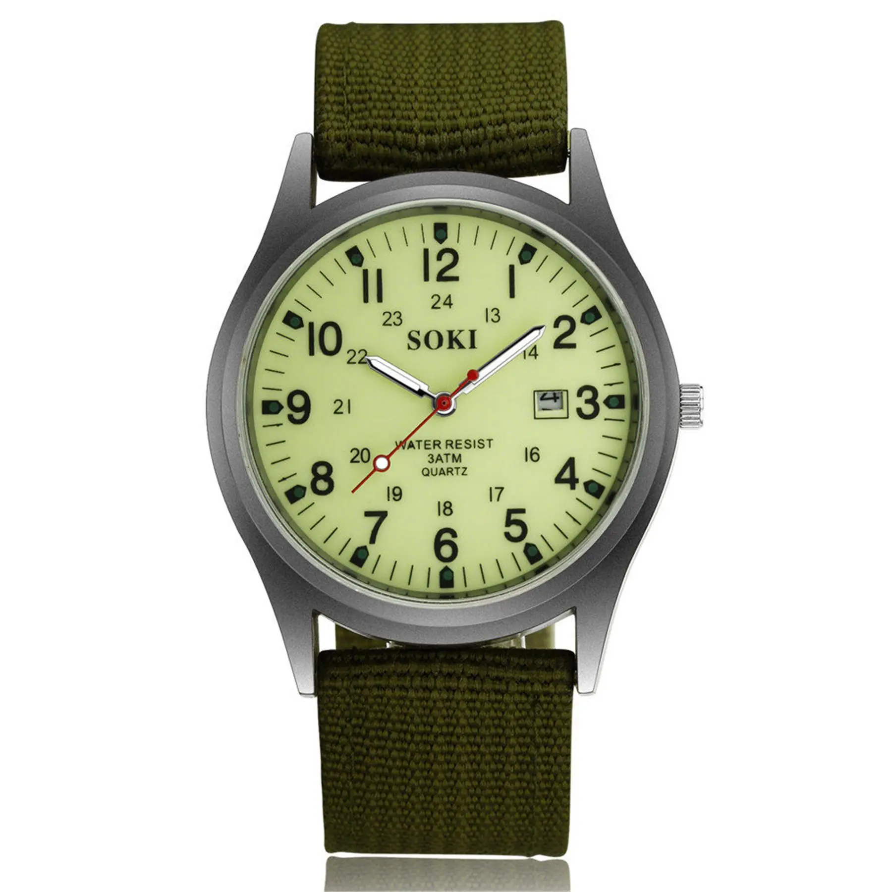 OIDEA Men's Tactical Sport Military Watch - Men's Fashion Accessory, 24-Hour Analog Quartz Field Wristwatch with Luminous Hands, Extended Nylon Band, Tactical Sport Watch