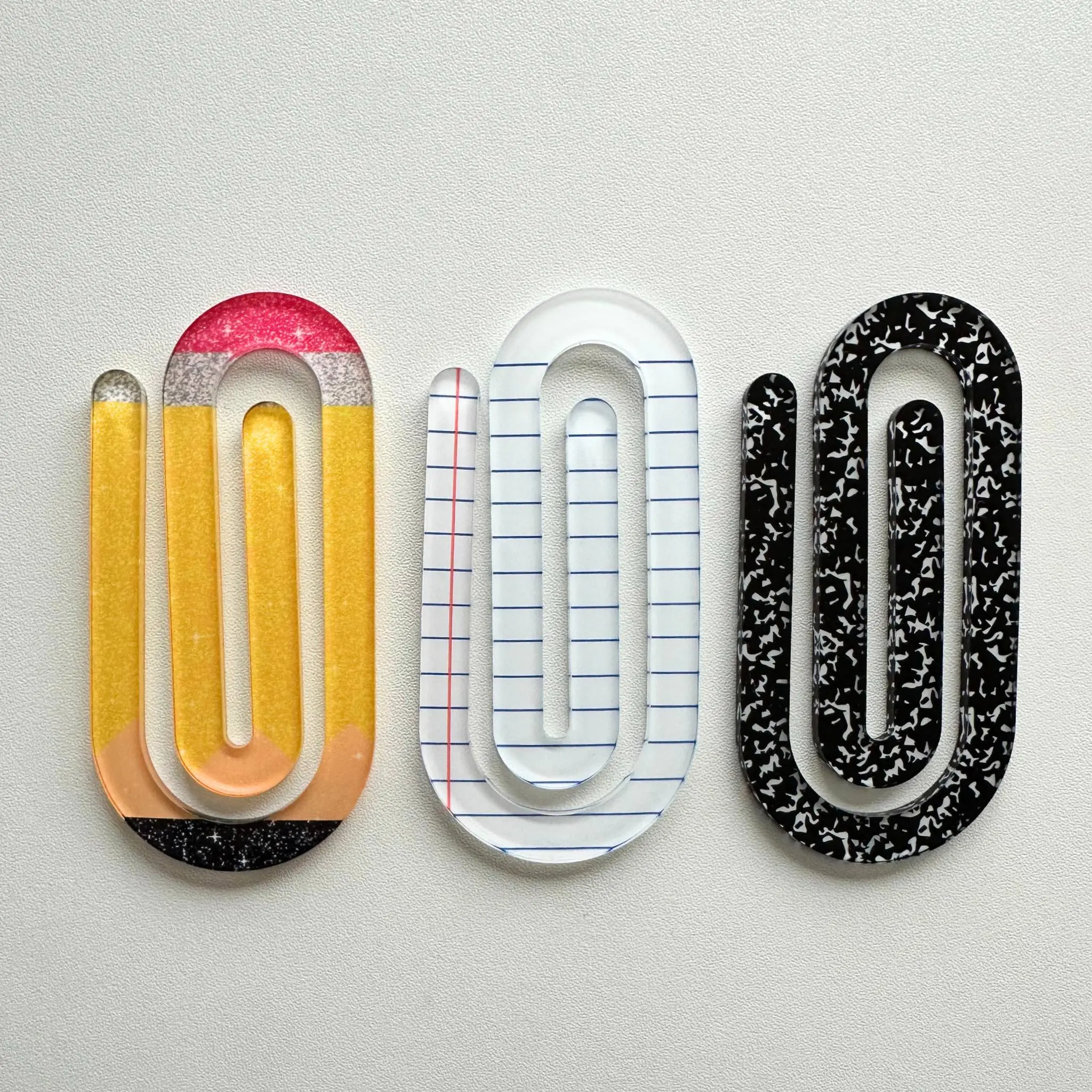 Jumbo Paperclip Bookmark, Clear Acrylic
