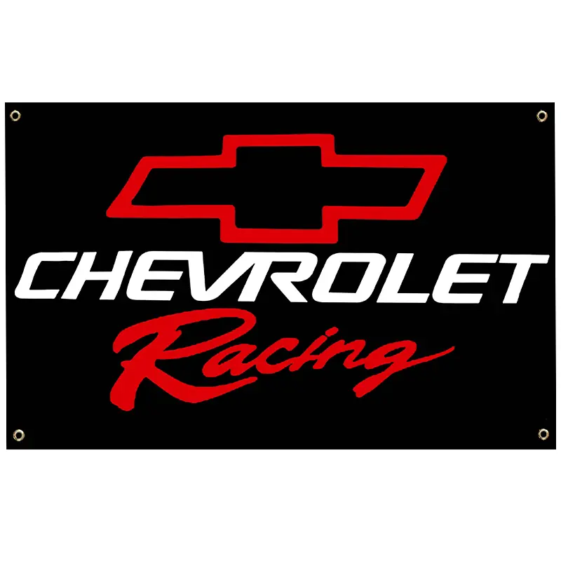 Chevrolet Racing 3x5ft Chevy Flag Tapestry, Home Decor with 4 Brass Grommets, for Wall Hanging, College Dorm Room Decor, Outdoor Banner