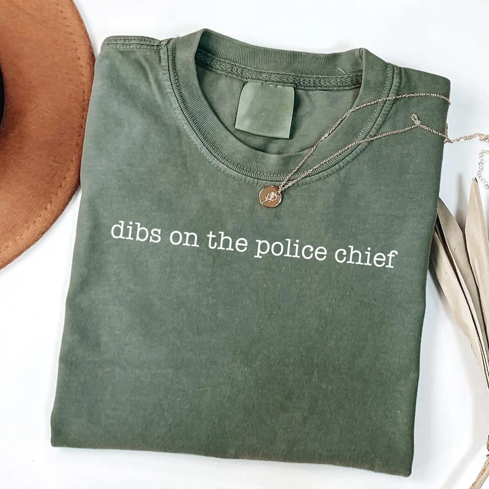 Comfort Colors Dibs on the Police Chief Shirt, Funny Police Chief Wife Tee, Police Chief Girlfriend Gift, Love Shirt