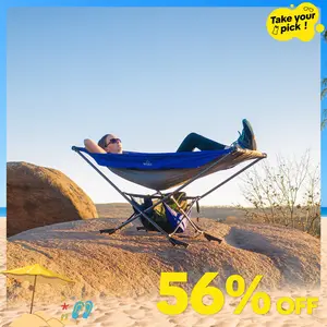 PHI VILLA Portable Hammock with Stand - Compact Folding Frame for Camping, Backpacking, and Travel Outdoor Swing
