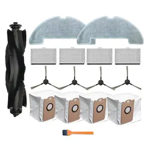 HOME TIMES 16 Pcs Replacement Parts For Vexilar W11 Robot Vacuum Cleaner, Accessories Parts with 1 Roller Brush, 4 HEAP Filters, 2 Mop Pads, 4 Dust Bags, 4 Side Brushes And 1 Cleaning Brush