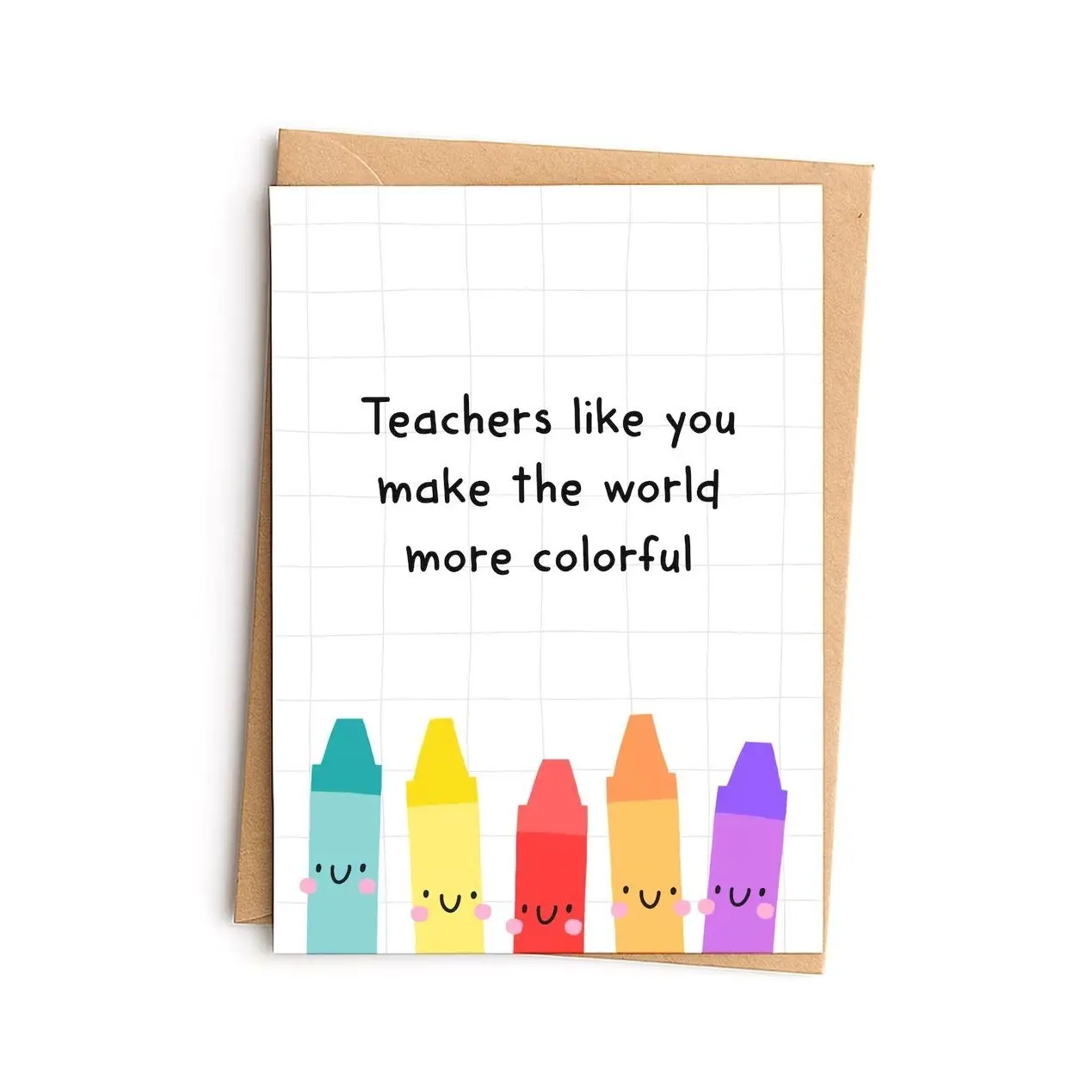 Teacher Appreciation Card • Cute Crayon Thank You Card • Back to School Greeting Card • Teacher Gratitude Card