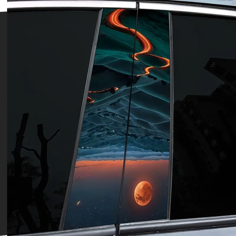 Theme Geometric Sci-Fi Material Pattern - Waterproof, Scratch Resistant, Suitable for All Models - Auto Parts and Trim for All Vehicles, Suitable for Automotive