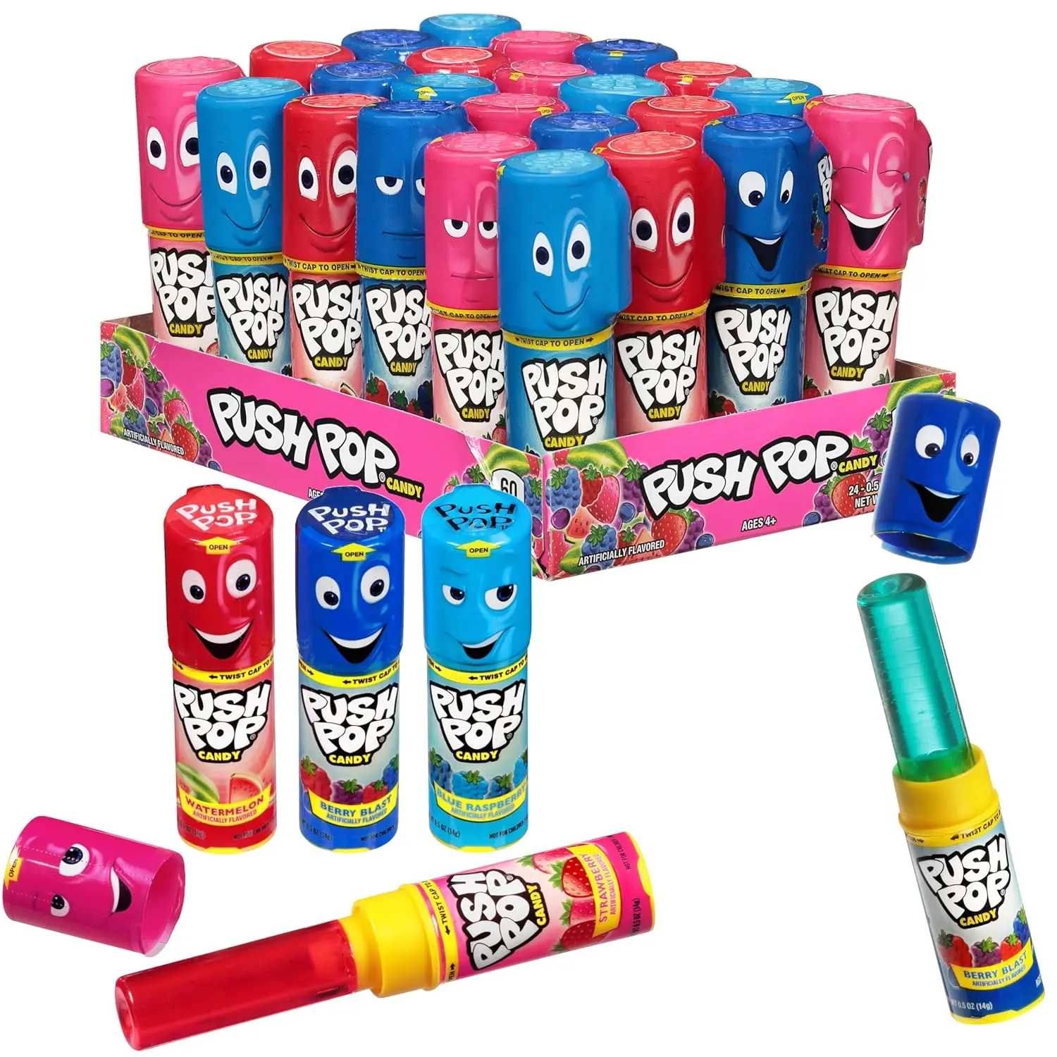 Push Pop Candy Variety Pack – Assorted Flavors (24 Ct) Party Birthday