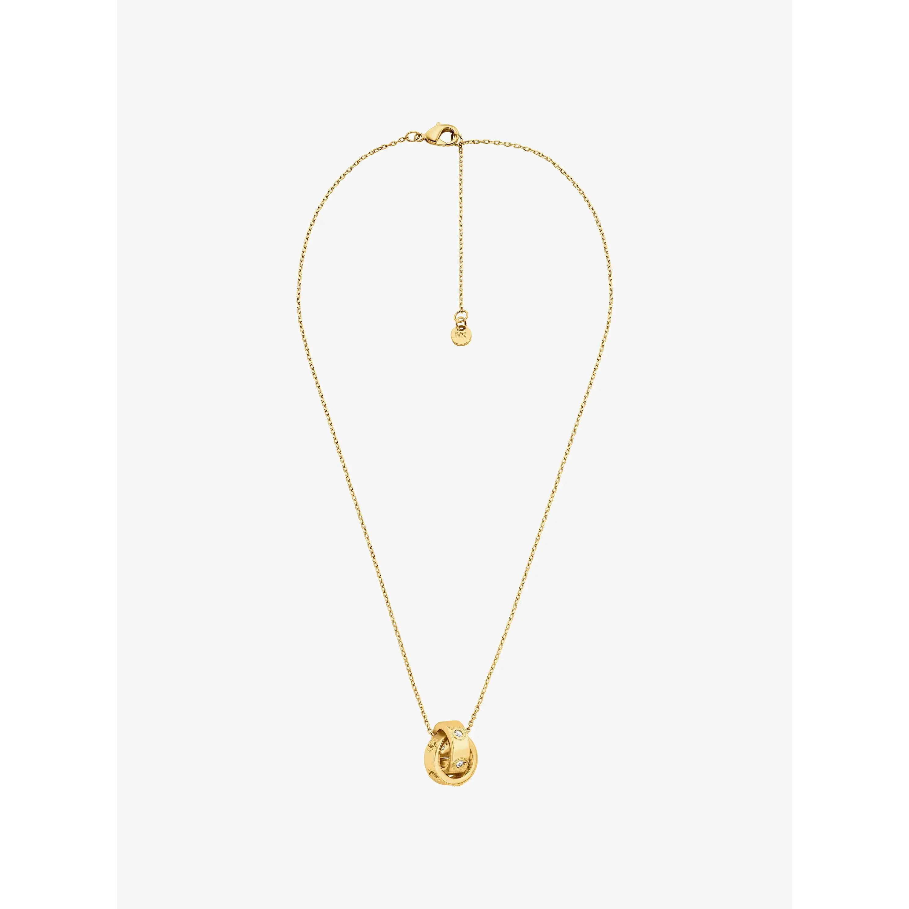 Logo and Cubic Zirconia Necklace