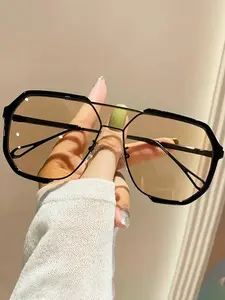 Flat Top Frame Sunglasses for Women,  Stylish Aviator Sunglasses for Men, Chic Travel Essentials, Driving & Travel Sunglasses, Trendy Vintage Sunglasses, Trendy Casual Sunglasses