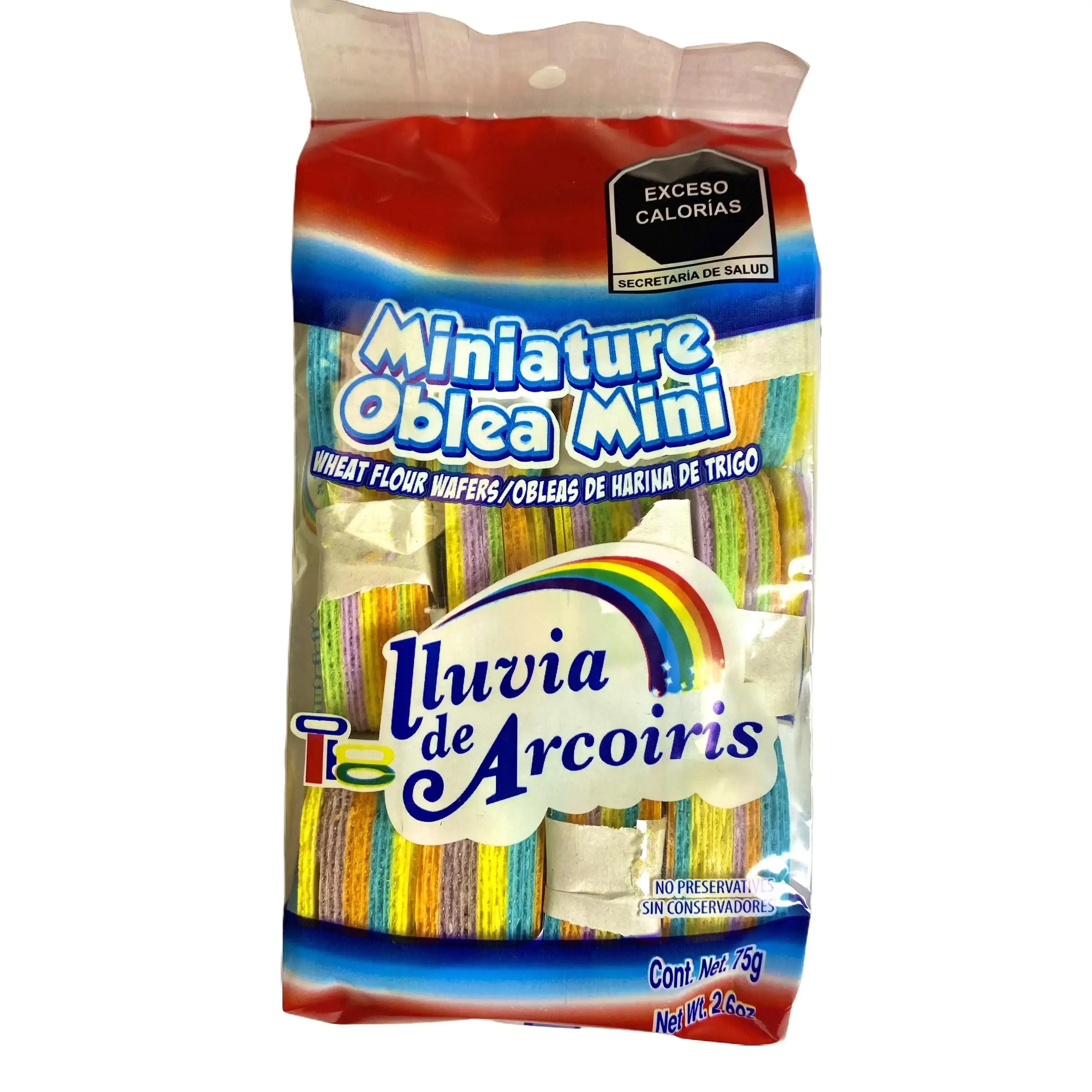 LLUVIA DE ARCOIRIS OBLEAS MINI - OBLEAS DE HARINA DE TRIGO - WHET FLOUR WAFERS - 75 GRAMS - PRODUCT OF MEXICO