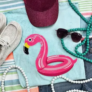 Pink Flamingo Floaty Sequin Patch