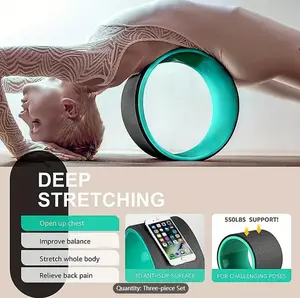 3pcs Yoga Wheel, Yoga Pilates Wheel For Back Stretching, Lower Waist Training, Suitable For Home Fitness And Exercise