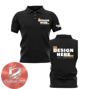 Custom Men'S Black Polo Shirt, Design Your Own Custom Polo Shirt, Suitable for Family Customization, LOGO Customization, Breathable Fabric, Ideal for Business and Leisure, Golf, Tennis, Casual Style, All-Season Wear-Men's POLO Shirts - Ideal Holiday Gifts