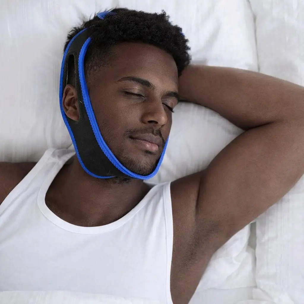 1pcs Breathable Facial Chin Strap for Night Use, Sleep Chin Support, Adjustable Soft Jaw Support Wrap, Comfortable Lightweight Fit for Men and Women