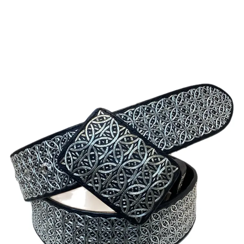 Diseño Mil Aros Hilo de Plata 925 Elaborado a Mano Leather Accesorio Elegante