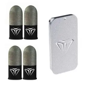 2 Pairs Anti-Sweat Gaming Finger Sleeves with Storage Box, Touchscreen Fingertip Covers, Reusable Mobile Game Accessories, Smartphone, Game Console Accessories